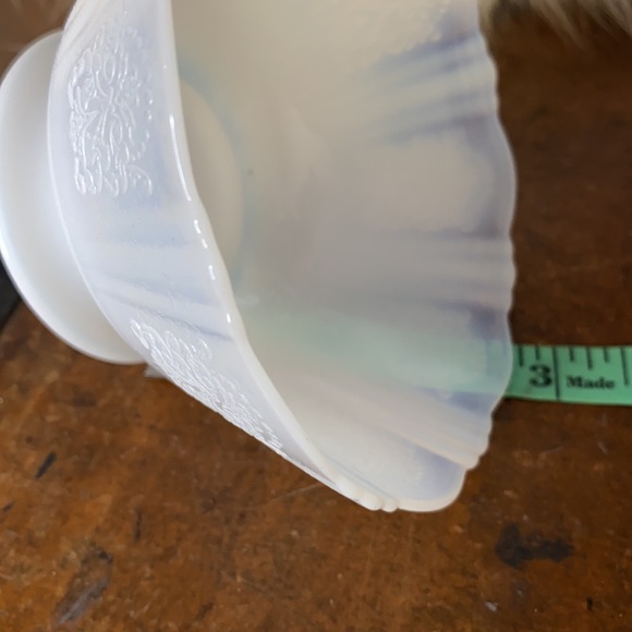 . Antique White Opaline Bowl - Opalescent Milk Glass Bowl - Picture 10 of 10